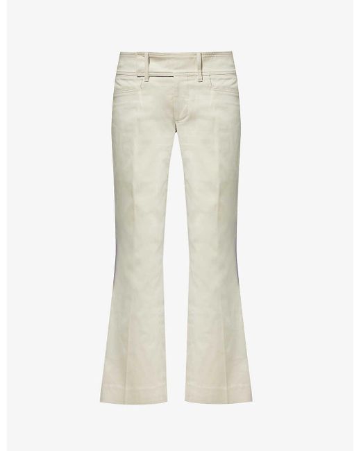 Reformation White Vintage Gucci Belted Flared-leg Low-rise Jeans