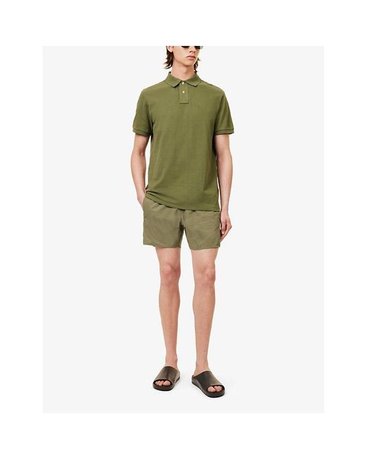 Boss Green Logo-print Regular-fit Recycled-polyester Swim Shorts for men