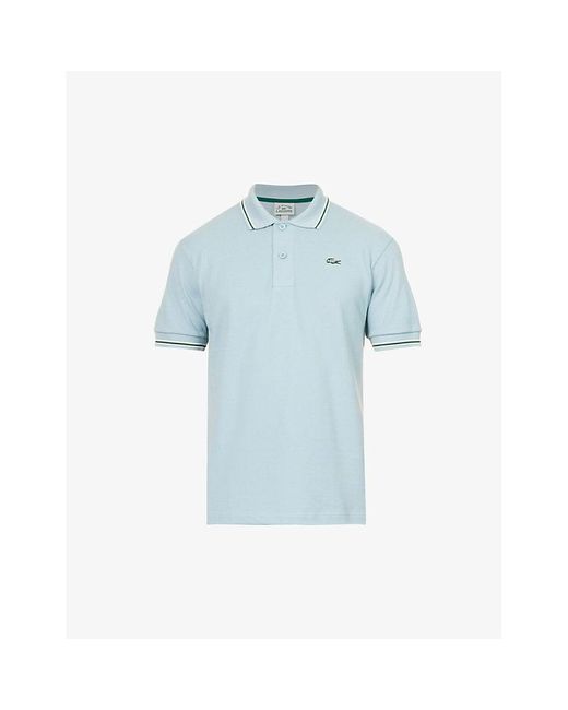 Womens, Mens LACOSTE Polo Shirts, Unisex Lacoste L!VE Loose Fit Signature  Cotton Polo Shirt Green / Blue