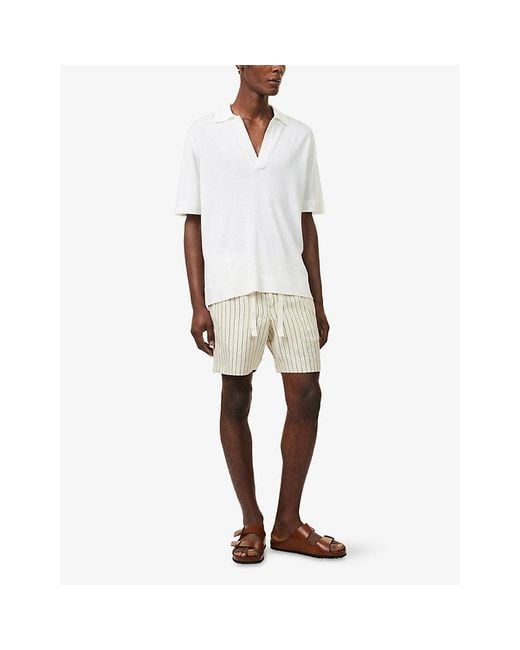 Orlebar Brown White Raffertie Short-Sleeve Wool Polo Shirt for men