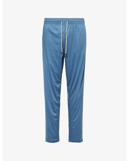 Zimmerli of Switzerland Blue High-rise Tapered-leg Cotton-jersey Pyjama Bottoms for men