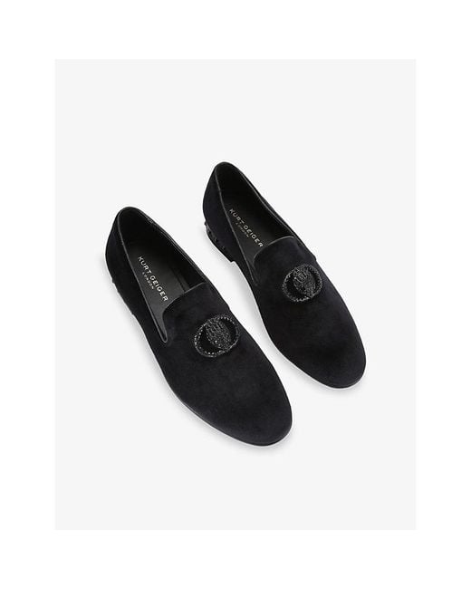 Kurt Geiger Black Ace Chelsea Faux-Leather Loafers for men