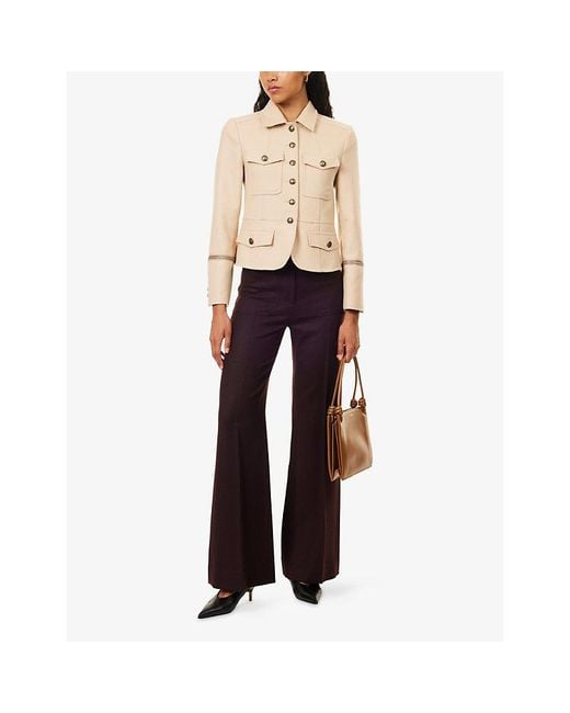 ME+EM Natural Patch-Pocket Wool-Blend Military Jacket