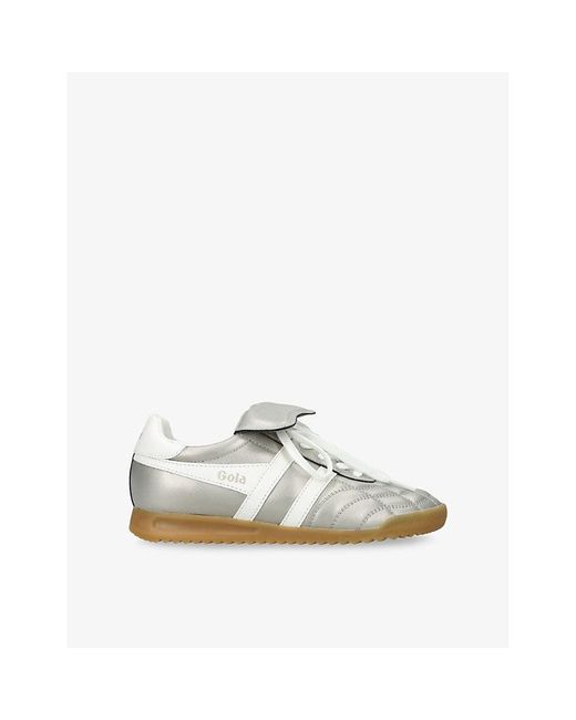 Gola White Stadium Leather Low-Top Trainers