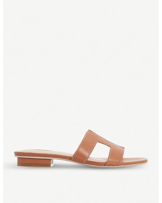 Dune Loupe Leather Sandals in Brown Lyst