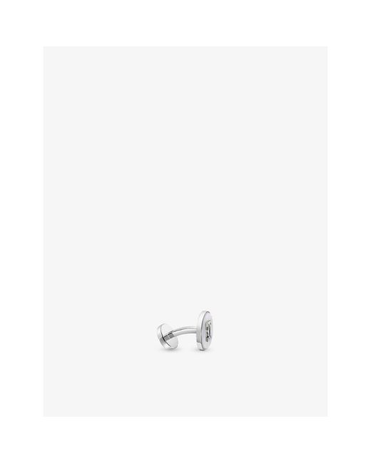 Cartier White Double C De Sterling- And Mother-Of-Pearl Cufflinks for men
