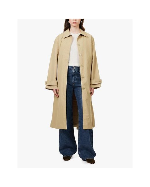 Citizens of Humanity Blue Annina Brand-Patch Wide-Leg High-Rise Woven-Blend Jeans