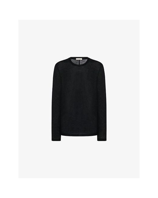 The Row Black Amia Relaxed Cotton-Jersey T-Shirt