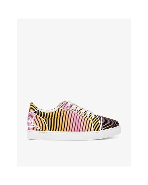 Christian Louboutin Multicolor Fun Vieira Orlato Brand-embellished Leather Low-top Trainers