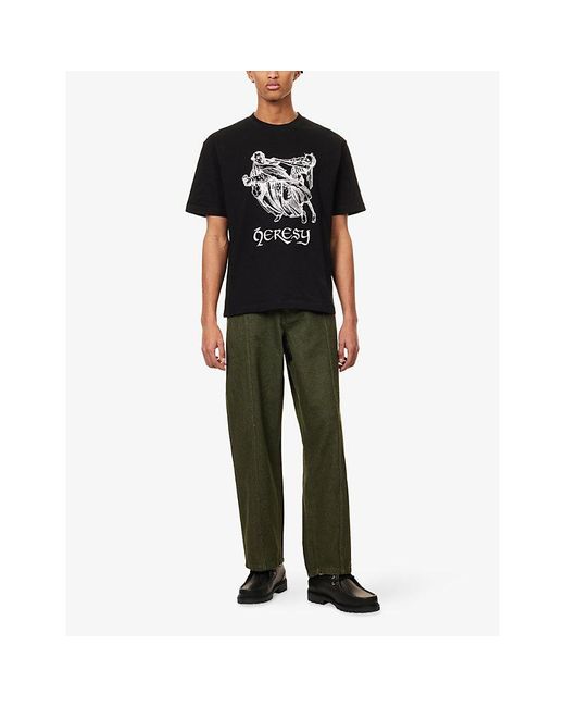 Heresy Black Heretic Graphic-Print Cotton T-Shirt for men