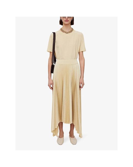 Joseph Natural Ade High-rise Pleated Woven Midi Skirt