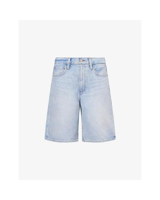 PAIGE Blue Faye High-Rise Denim Shorts