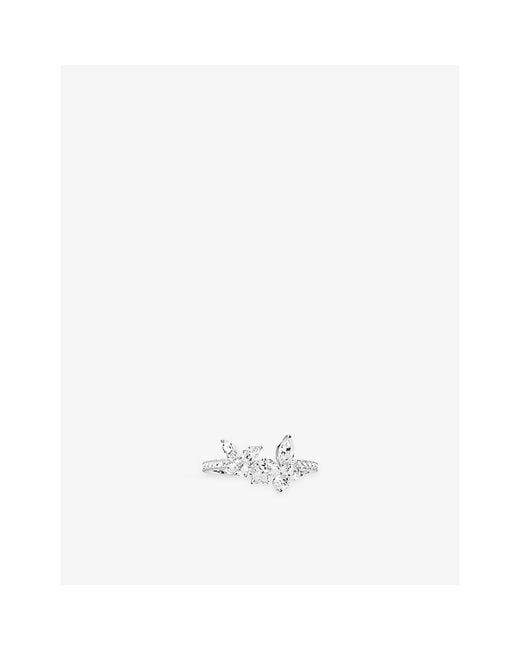 Apm Monaco White Butterfly Sterling- And Cubic Zirconia Ring