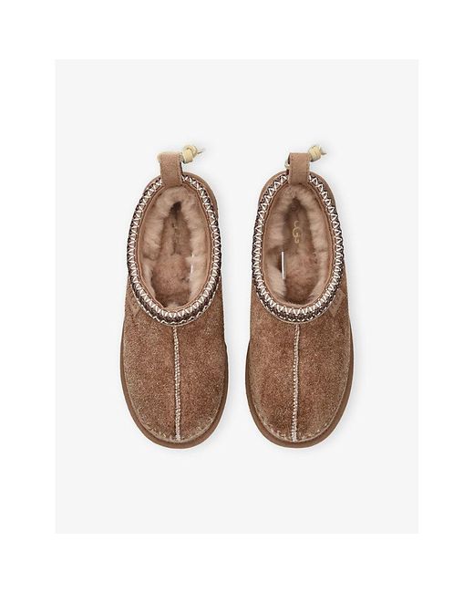 Ugg Brown Tasman Biarritz Sheepskin-Lined Suede Slippers