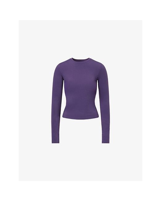 ADANOLA Purple Ultimate Long-Sleeve Stretch-Woven Top