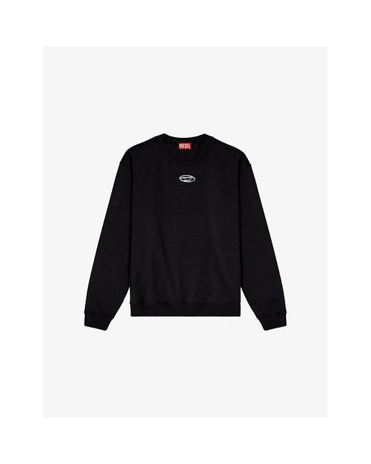 DIESEL Black Norm-Iod Crewneck Cotton-Jersey Sweatshirt for men