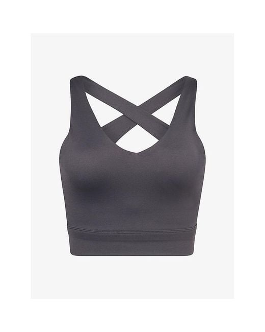 Sisterly Tribe Blue Softsculpt V-Neck Cross-Back Sports Bra