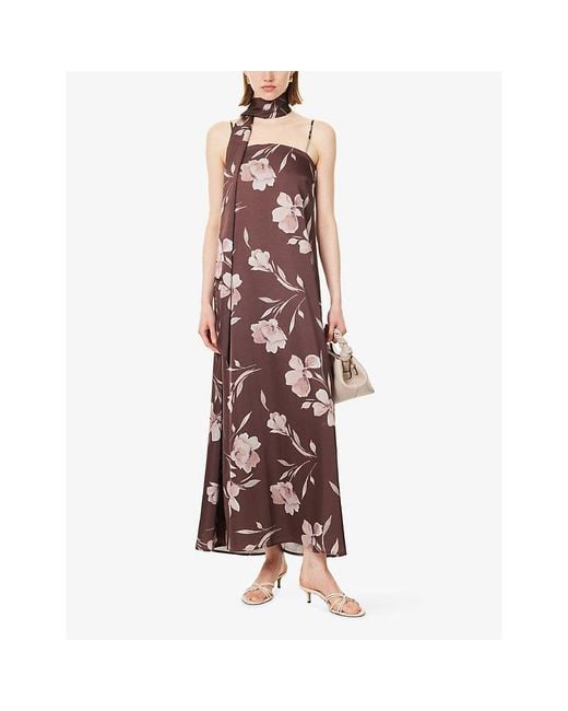 Pretty Lavish Purple Elowen Scarf A-Line Maxi Dress