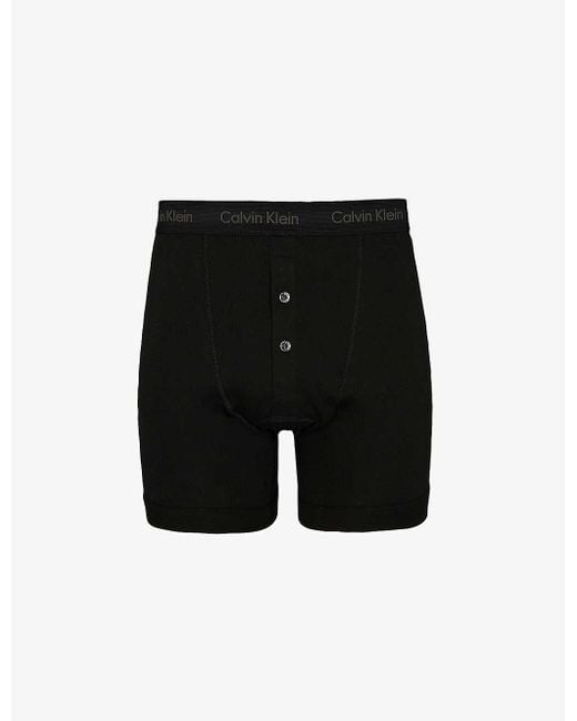 Calvin Klein Men's Black Button-fly Boxer Briefs for Men | Lyst