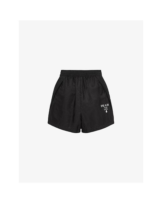 Prada Black Logo-embellished Re-nylon Recycled-polyamide Shorts