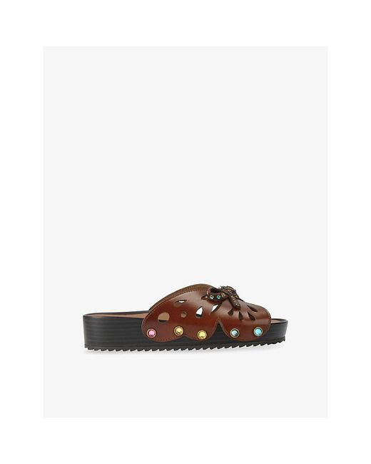 Kurt Geiger Brown Boho Butterfly Leather Sandals