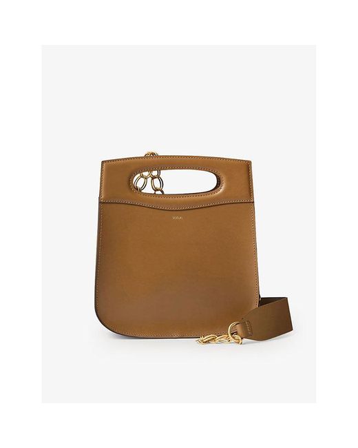 Soeur Brown Cheri Logo-embossed Chain-strap Leather Shoulder Bag