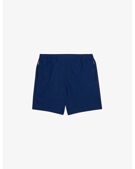 Ted Baker Blue Tjacks Graphic-print Regular-fit Woven Swim Shorts for men