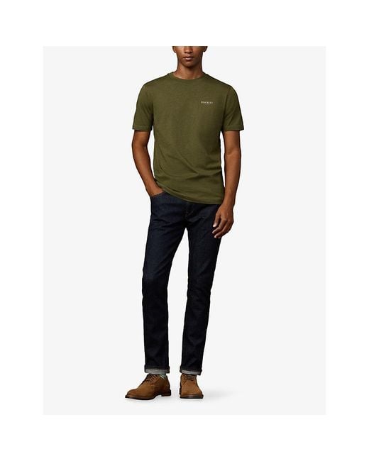 Hackett Green Heritage Classic-Fit Brand-Print Cotton-Jersey T-Shirt for men
