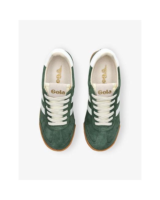 Gola Green Elan Suede Low-Top Trainers