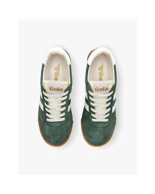 Gola Green Elan Suede Low-Top Trainers