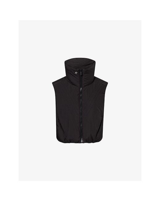Perfect Moment Black Chevron Padded Shell-Down Gilet