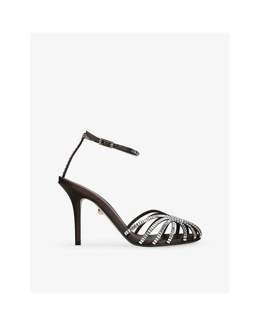 ALEVI White Penelope 95 Heeled Satin Pumps