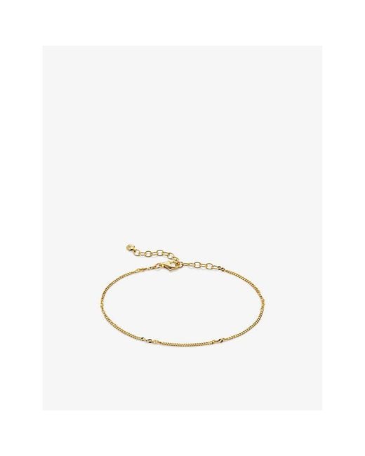 Monica Vinader White Curb Twist 18Ct-Plated Vermeil Sterling- Chain Bracelet