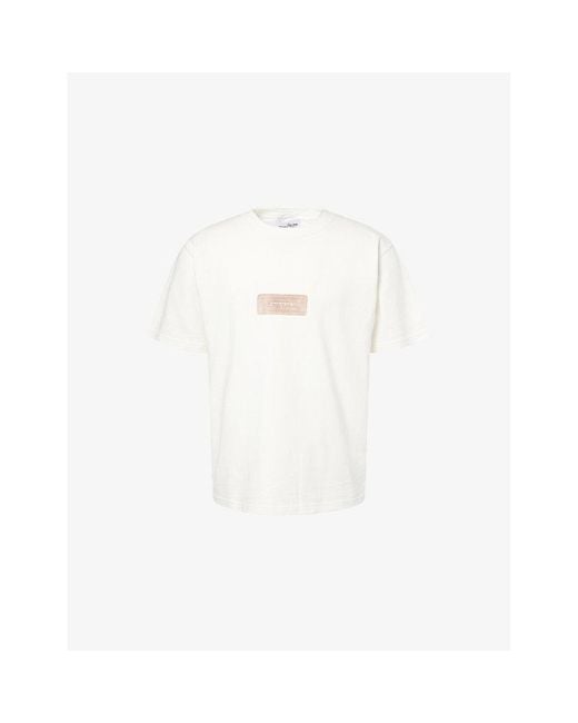 Stone Island White Brand-Print Crewneck Cotton-Jersey T-Shirt for men