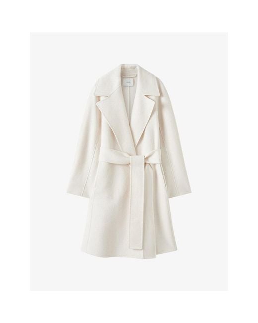 Joseph White Costana Double-Faced Wool And Cashmere Coat