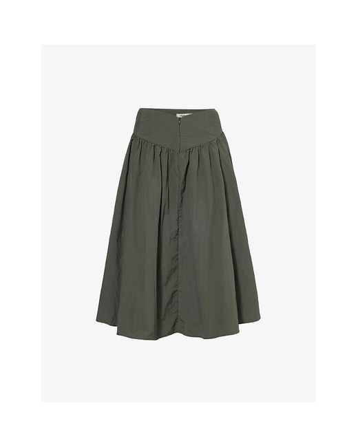 Peachy Den Gray Deba V-Waistband Shell Midi Skirt