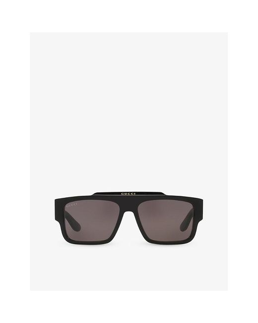 Gucci Black Gc002152 gg1460s Square-frame Acetate Sunglasses