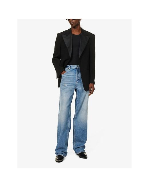 デニム・ジーパン Saint Laurent Straight Baggy Jeans Saint Laurent Women's' Extreme Baggy Straight-Leg Jeans in