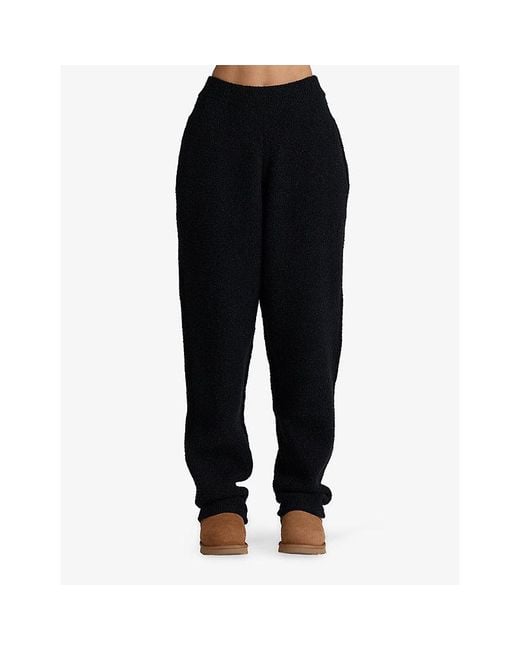 House Of Cb Black Geena Tapered Knitted Jogging Bottoms