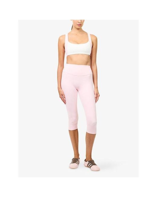 BO+TEE White Polka-Dot Scoop-Neck Stretch-Jersey Sports Bra