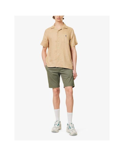 Polo Ralph Lauren Natural Crosshatch-texture Short-sleeve Linen Shirt for men