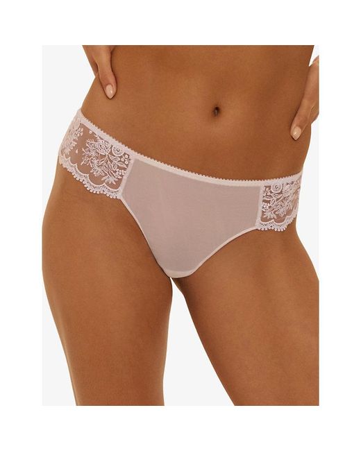 Simone Perele White Intrigue Lace Tanga Briefs