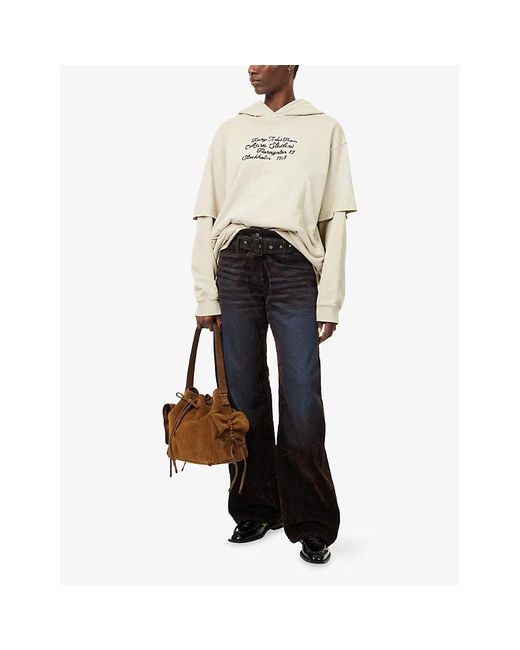 Acne Natural Layered Relaxed-Fit Cotton-Jersey Hoodie