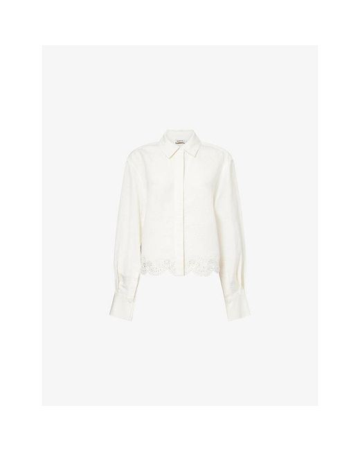 Jonathan Simkhai White Ames Linen-Blend Shirt