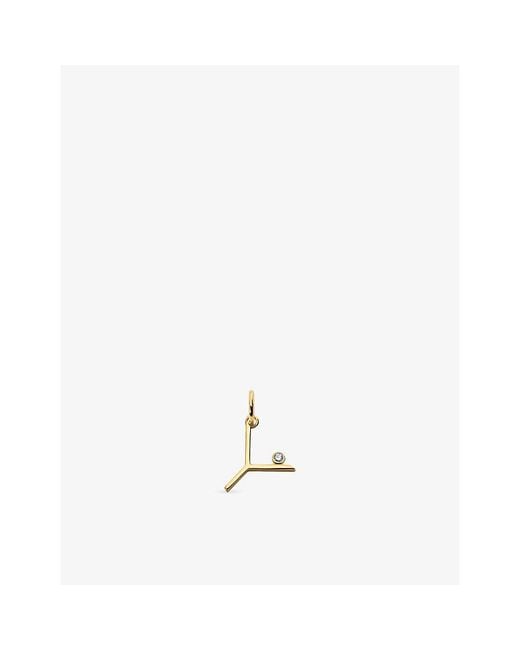Monica Vinader Metallic Solitaire Diamond Initial Y 18Ct- Vermeil And 0.035Ct Lab-Grown Diamond Pendant