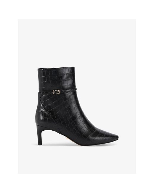 Carvela Kurt Geiger Black Impress Faux-Leather Heeled Ankle Boots