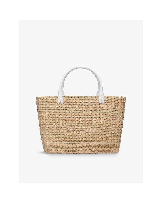 The White Company White Scalloped-Trim Straw Tote Bag
