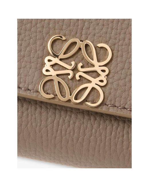 Loewe Brown Anagram Small Leather Vertical Wallet