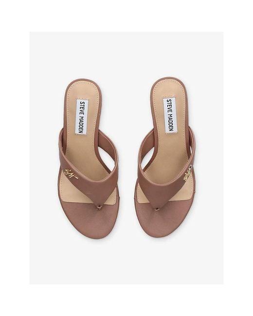 Steve Madden Brown Soundview 234 Heeled Leather Sandals