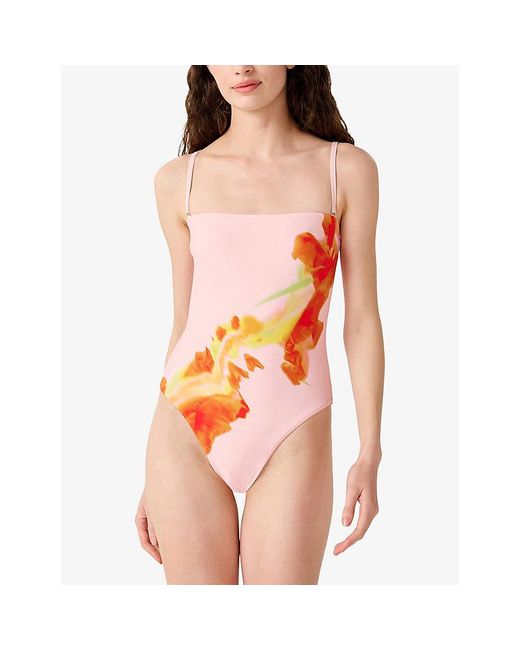 OMNES Red Ibiza Floral-Print Swimsuit